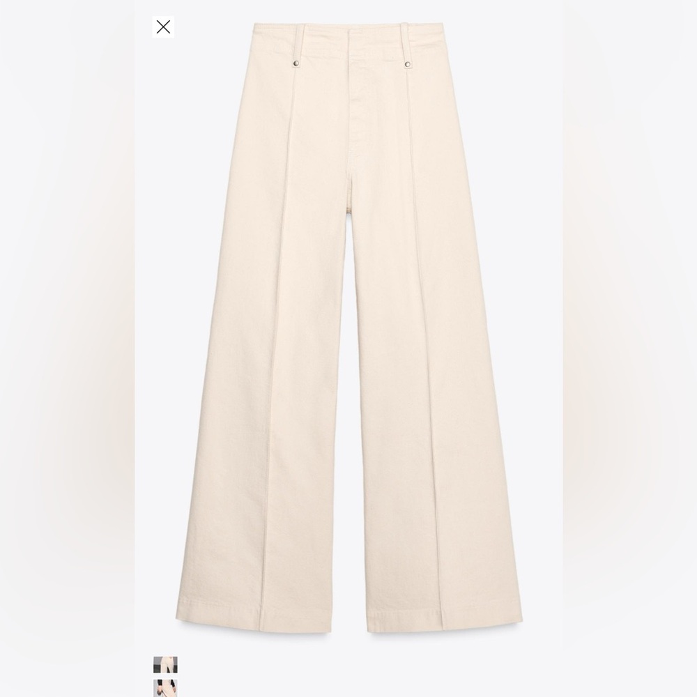 Zara Cream Wide Leg Pants